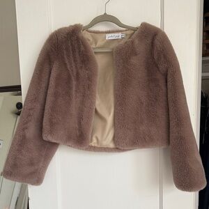 Petal & Pup Soft Brown Teddy Jacket